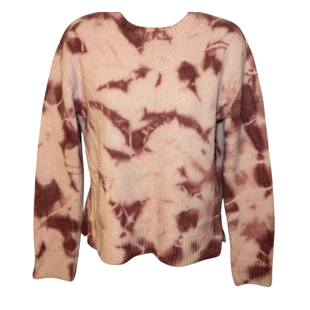 The Cashmere Project Tie Dye Crewneck Sweater Mauve Pink 100% Cashmere Womens XS